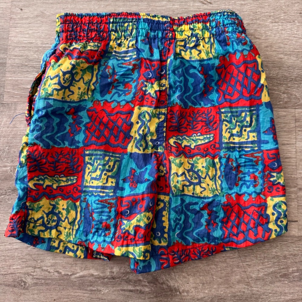 Vintage 1996 Surf Sport Toddler Boys Swim Trunks 24M Multicolor Abstract Print - Picture 2 of 7